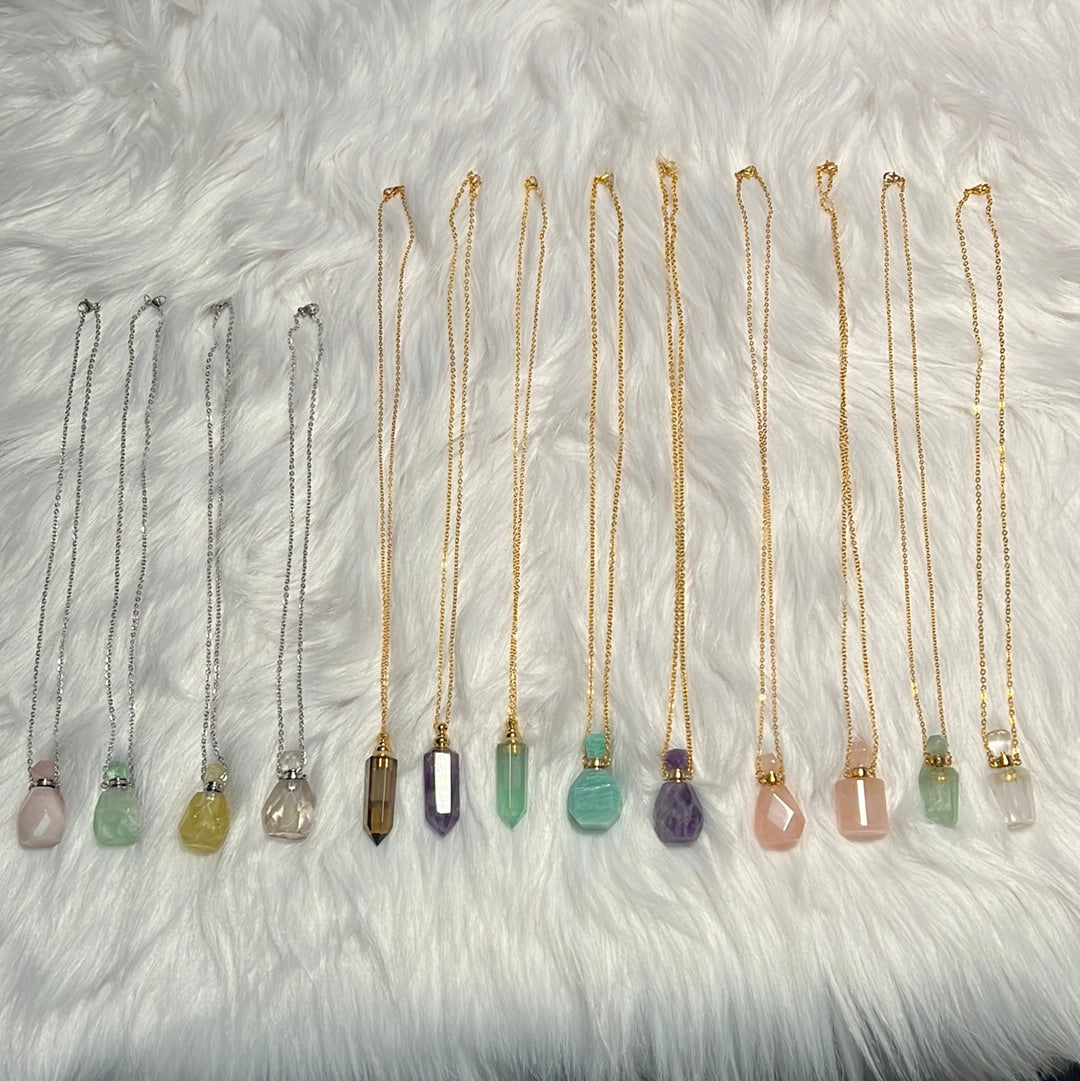 Crystal Essential Oil Holder Necklace