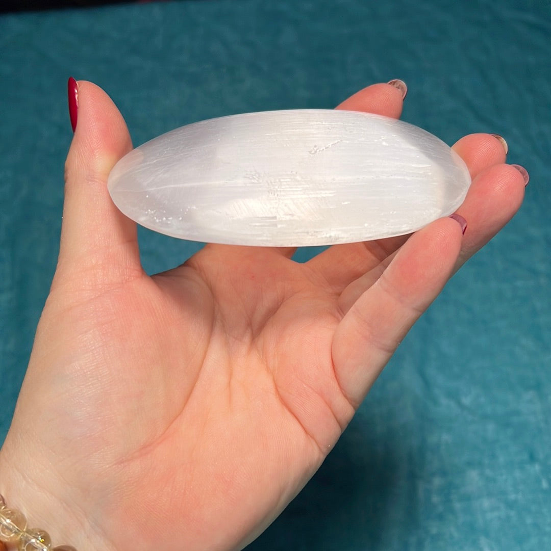 Selenite Large Palm Stone