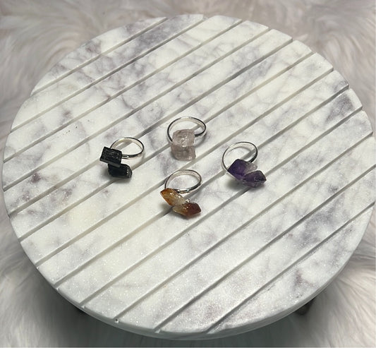 Raw Gemstone Adjustable Ring