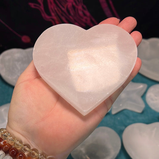 Selenite Heart Plate