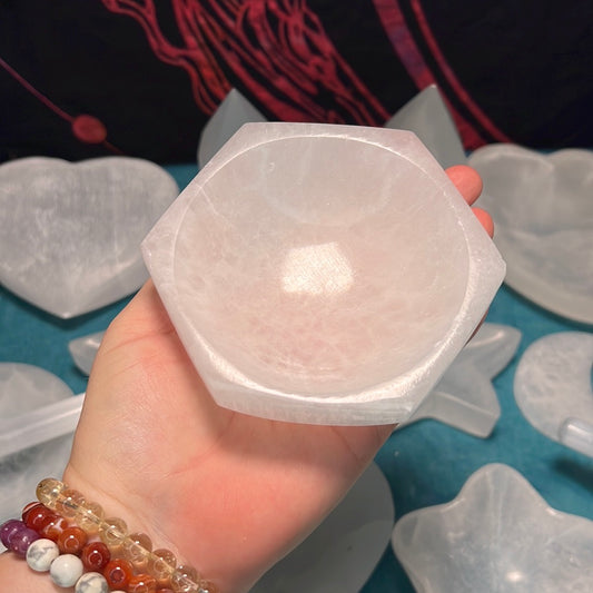 Selenite Hexagon Bowl