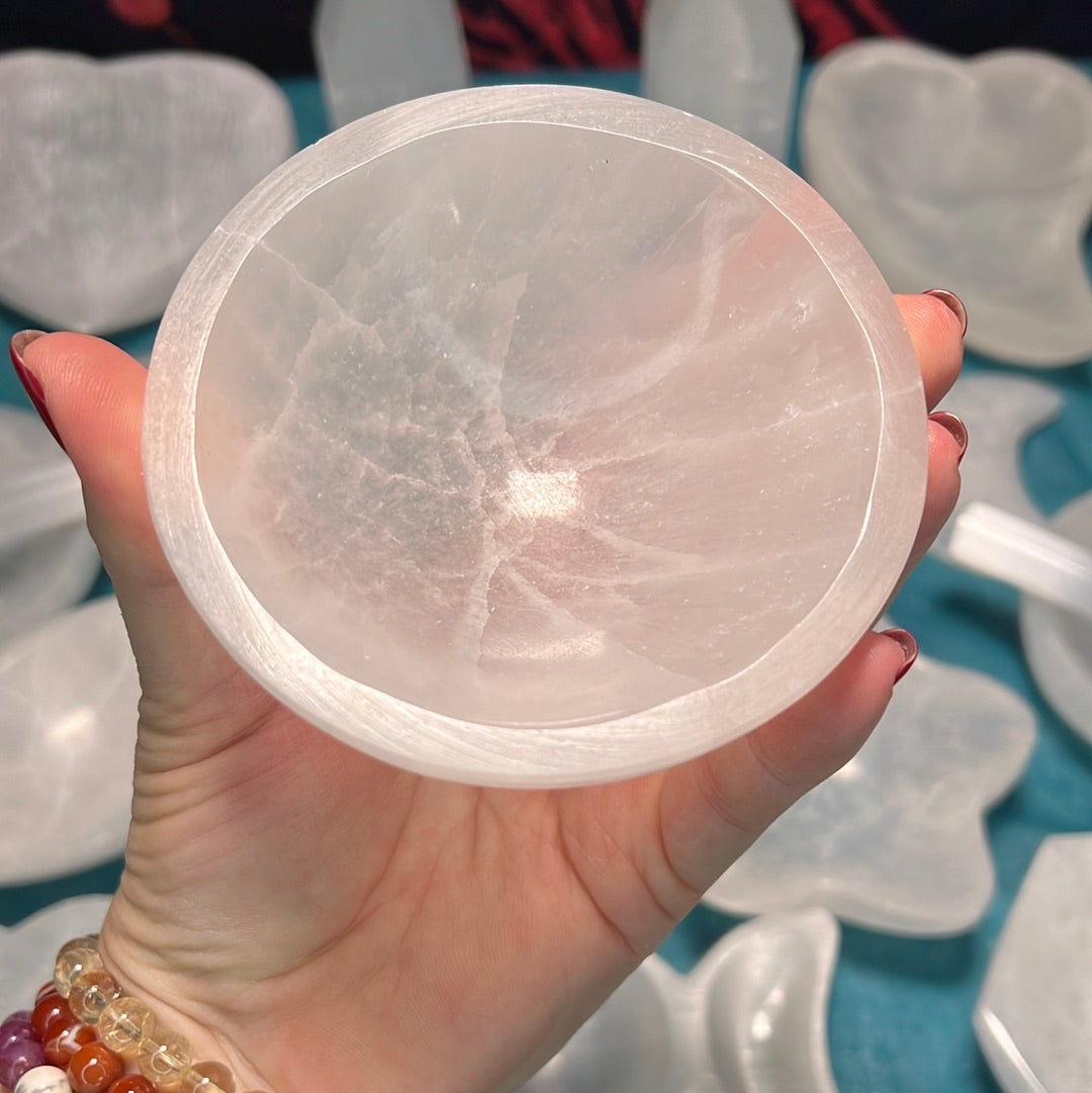 Selenite Round Bowl